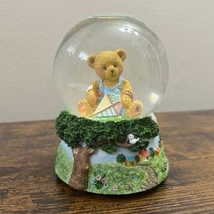 Enesco 1998 Cherished Teddies Musical Snow Glitter Globe "Wind Beneath My Wings"